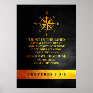 Poster Proverbes 3:5-6 Versets de la Bible