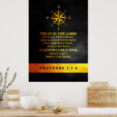 Poster Proverbes 3:5-6 Versets de la Bible (Cuisine)