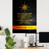Poster Proverbes 3:5-6 Versets de la Bible (Bureau à domicile)