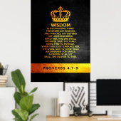 Poster Proverbes 4:7-9 Versets de la Bible (Bureau à domicile)
