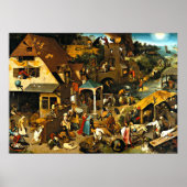 Poster Proverbes du Néerlandais, Peinture de Pieter Brueg (Devant)