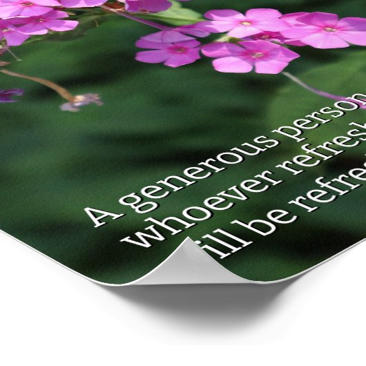 Poster Proverbs 11:25 Pink Phlox Christian (Coin)