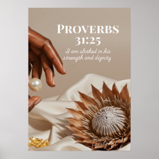 Poster Proverbs 31:25 Empowered Woman Gift for Her