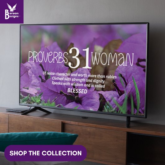 Poster PROVERBS 31 WOMAN Christian Frame Art pour la télé