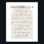 Poster Proverbs 3:5-6 Boho Beige Arch<br><div class="desc">Trust in the Lord with all your heart...  -Proverbs 3:5-6</div>