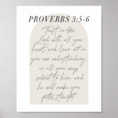 Poster Proverbs 3:5-6 Boho Beige Arch (Devant)