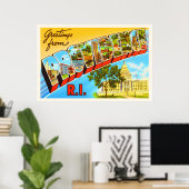 Poster Providence Rhode Island RI Vintage voyage Souvenir (Bureau à domicile)