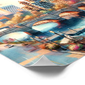 Poster Providence Rhode Island Travel Places aquarelle (Coin)