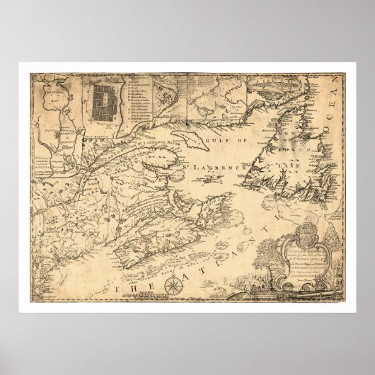 Poster Province de la Nouvelle-Écosse Carte du Canada 177 (Devant)