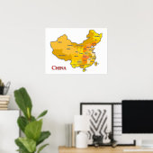 POSTER PROVINCES DE CHINE (Bureau à domicile)