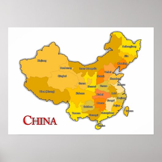 POSTER PROVINCES DE CHINE (Devant)