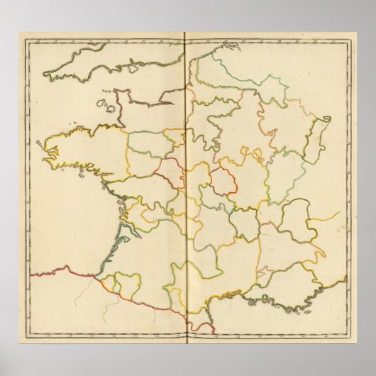 Poster Provinces, France Plan (Devant)