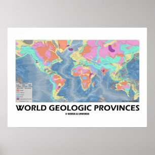 Poster Provinces géologiques mondiales (géologie de la ca