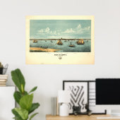 Poster Provincetown Massachusetts 1877 Antique Panorama (Bureau à domicile)