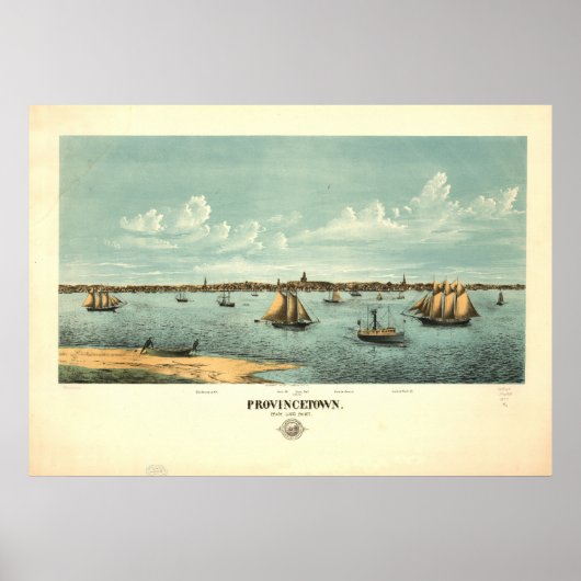Poster Provincetown Massachusetts 1877 Antique Panorama (Devant)