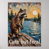 Poster Prowler réfléchissant : Raccoon par l'eau (Devant)