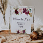 Poster prune fleurs violettes douche nuptiale mimosa sign<br><div class="desc">Un design floral avec de belles fleurs de prune violette. Le texte et les couleurs de cette affiche peuvent être modifiés.</div>