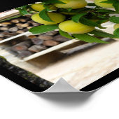 Poster Prunes jaunes Bois rustique (Coin)