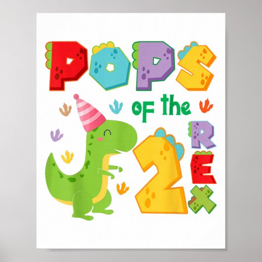 Poster Ps des deux Rex 2e anniversaire garçon dinosaure T (Devant)
