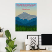 Poster Psalm121 Bible Verse Mountains View (Bureau à domicile)