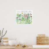 Poster Psalm 105 Scripture Pink Flowers Christian Art (Cuisine)