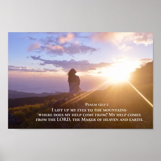 Poster Psalm 121:1-2 My help comes from the LORD (Devant)