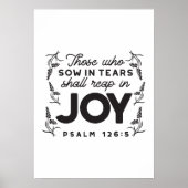 Poster Psalm 126:5 Scripture Typography – Reap in Joy (Devant)