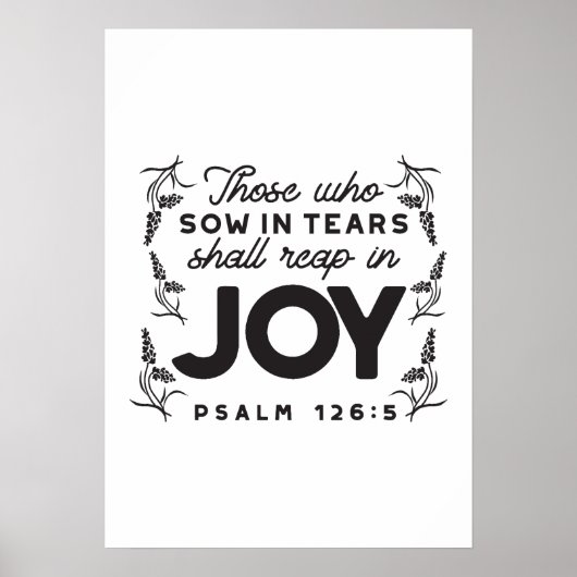 Poster Psalm 126:5 Scripture Typography – Reap in Joy (Devant)