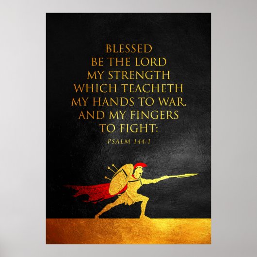 Poster Psalm 144:1 Bible Verse (Devant)