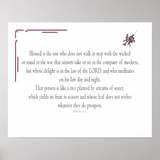 Poster PSALM 1, does not walk in step with the wicked (Devant)