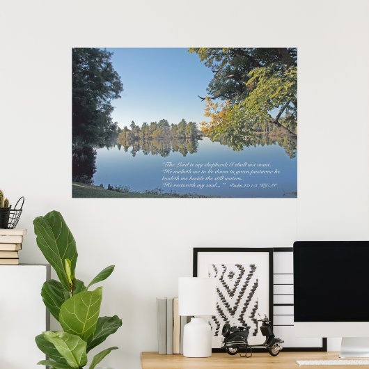 Poster Psalm 23:1-3 Scripture Print (Bureau à domicile)