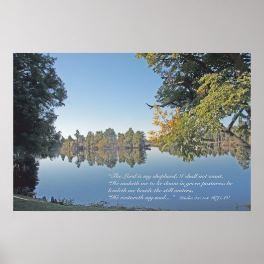 Poster Psalm 23:1-3 Scripture Print (Devant)