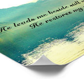 Poster Psalm 23 2-3 He leads me beside still waters (Coin)