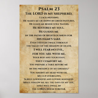 Poster Psalm 23  { NHEB version.}