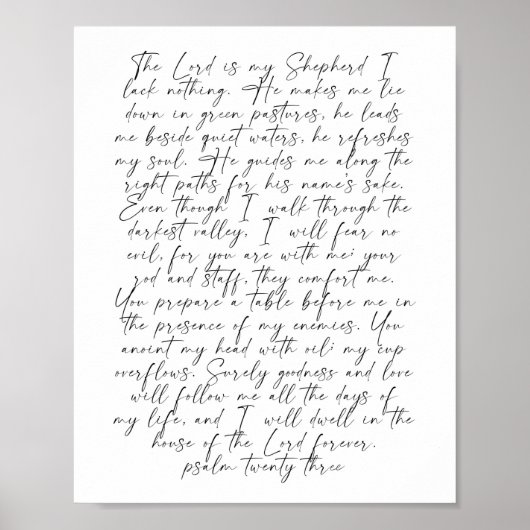 Poster Psalm 23 Script Font (Devant)