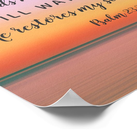 Poster Psalm 23 Still Waters Pink Beach (Coin)