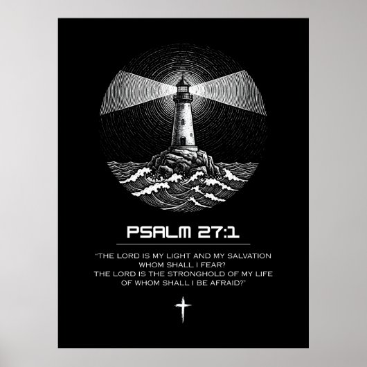 Poster Psalm 27:1 Bible Verse | Lighthouse Christian (Devant)