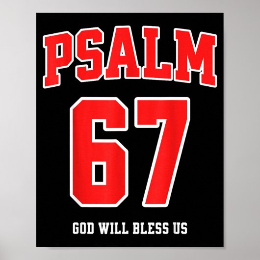 Poster Psalm 67 God Will Bless Us Varsity Number 67  (Devant)