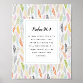 Poster Psalm 91:4 Scripture and Feather Design Art Print (Devant)