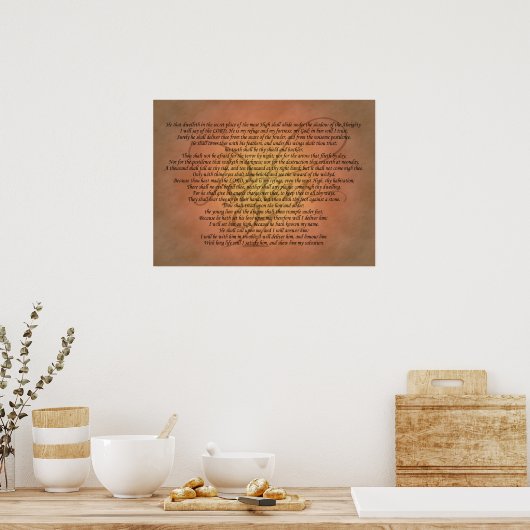 Poster Psalm 91 Bible Verse (Cuisine)