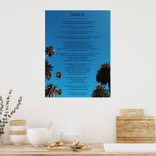 Poster Psalm 91 King James Version Ajouter Nom Christian (Cuisine)
