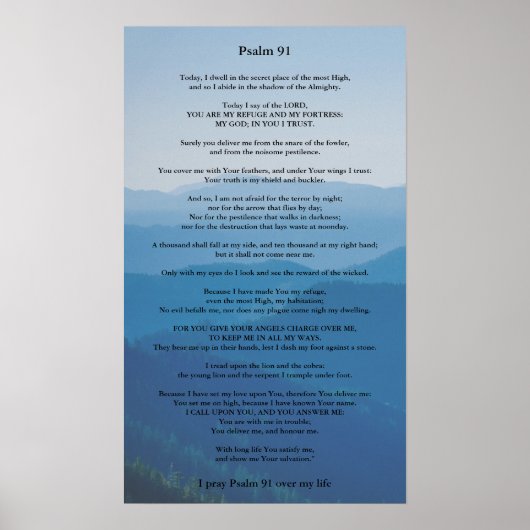 Poster Psalm 91 personnalisable (Devant)