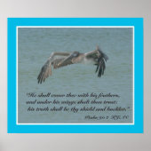 Poster Psalms 91:4 Scripture Print (Devant)