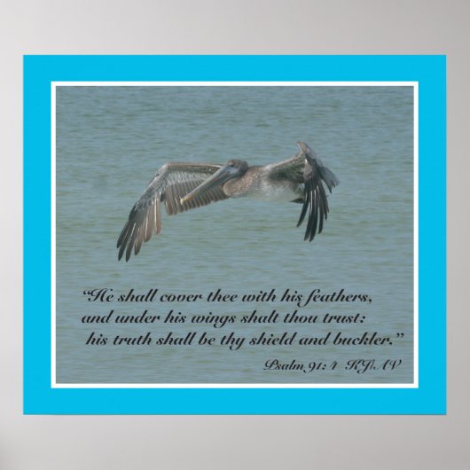 Poster Psalms 91:4 Scripture Print (Devant)