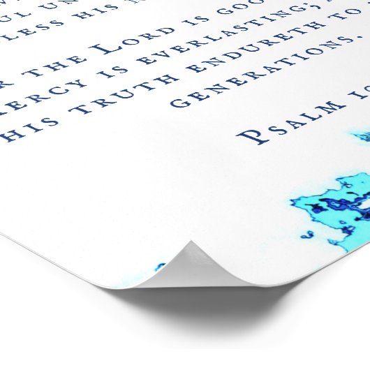 Poster Psaume 100:4-5 Écriture murale d'art Abstrait Post (Coin)