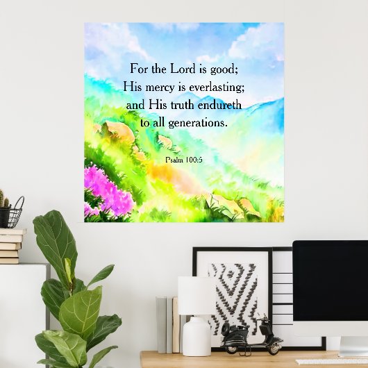 Poster Psaume 100:5 (Bureau à domicile)
