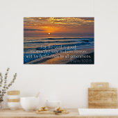 Poster Psaume 100:5 Image coucher de soleil (Cuisine)