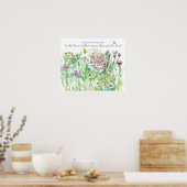Poster Psaume 105 Écriture Fleurs Roses Art Chrétien (Cuisine)