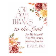 Psaume 107:1 Remerciez le Seigneur Chute Florale