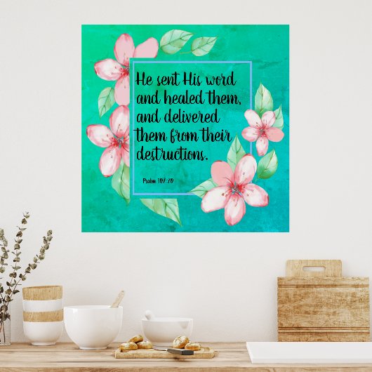 Poster Psaume 107:20 (Cuisine)